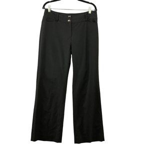 WHBM Womens Black Bootleg Dress Pants Size 8 Mid Rise Flare Legacy